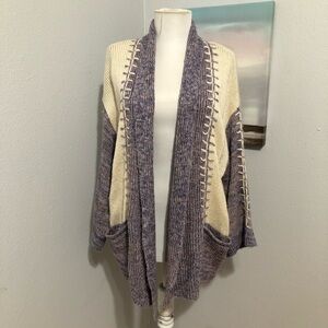 Billabong Knit Cardigan - Cream and Purple